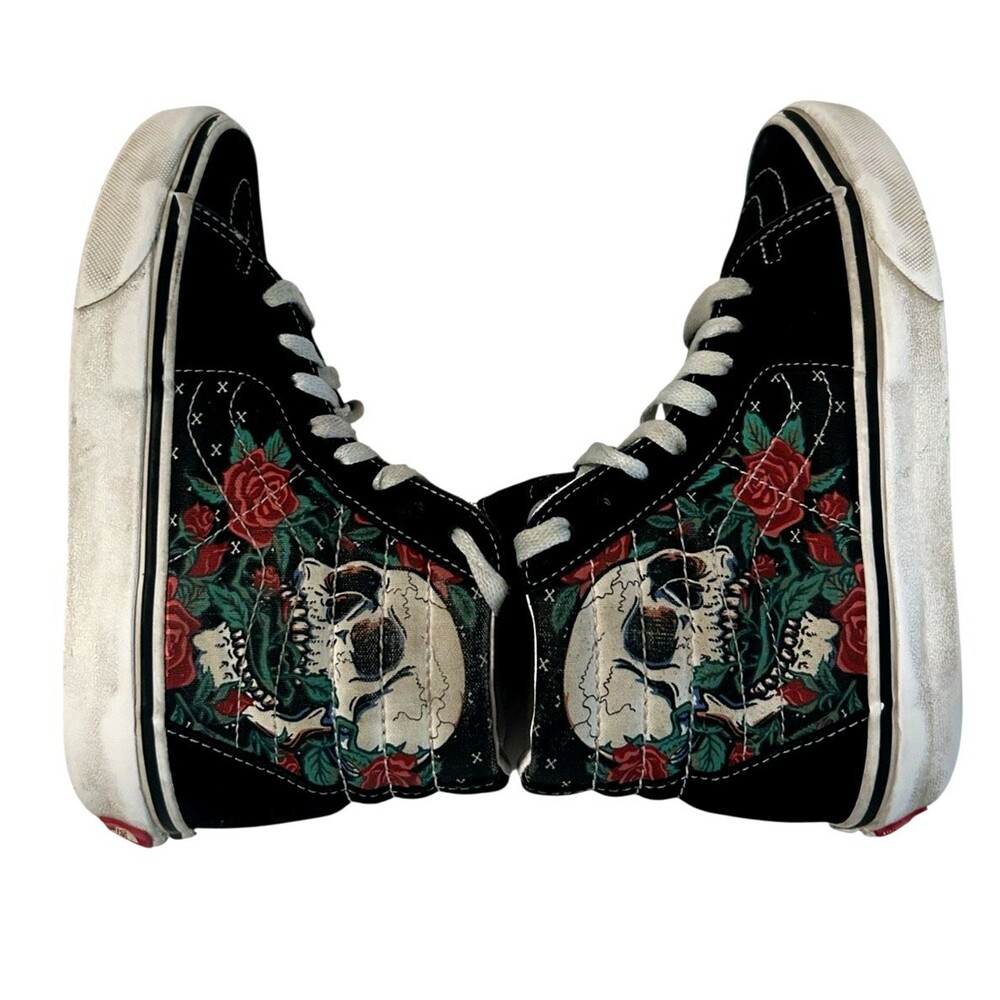 Vans Unisex Youth SK8 Rose Skull Hi Top Suede Sneaker Boys 3.5 / Girls 5 - Picture 13 of 16